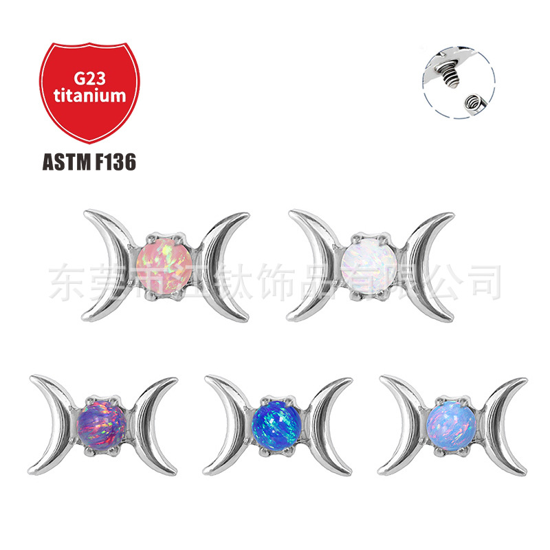 Pointed titanium steel lip stud product view