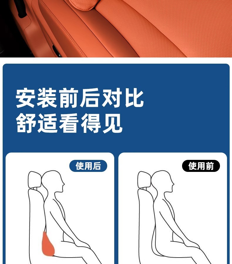 Suitable for 25 Models of Wenjie M9M8 Car Lumbar Support, Car Cushion, Waist Support, Seat Headrest, Neck Protection, Car Interior Decoration Accessories