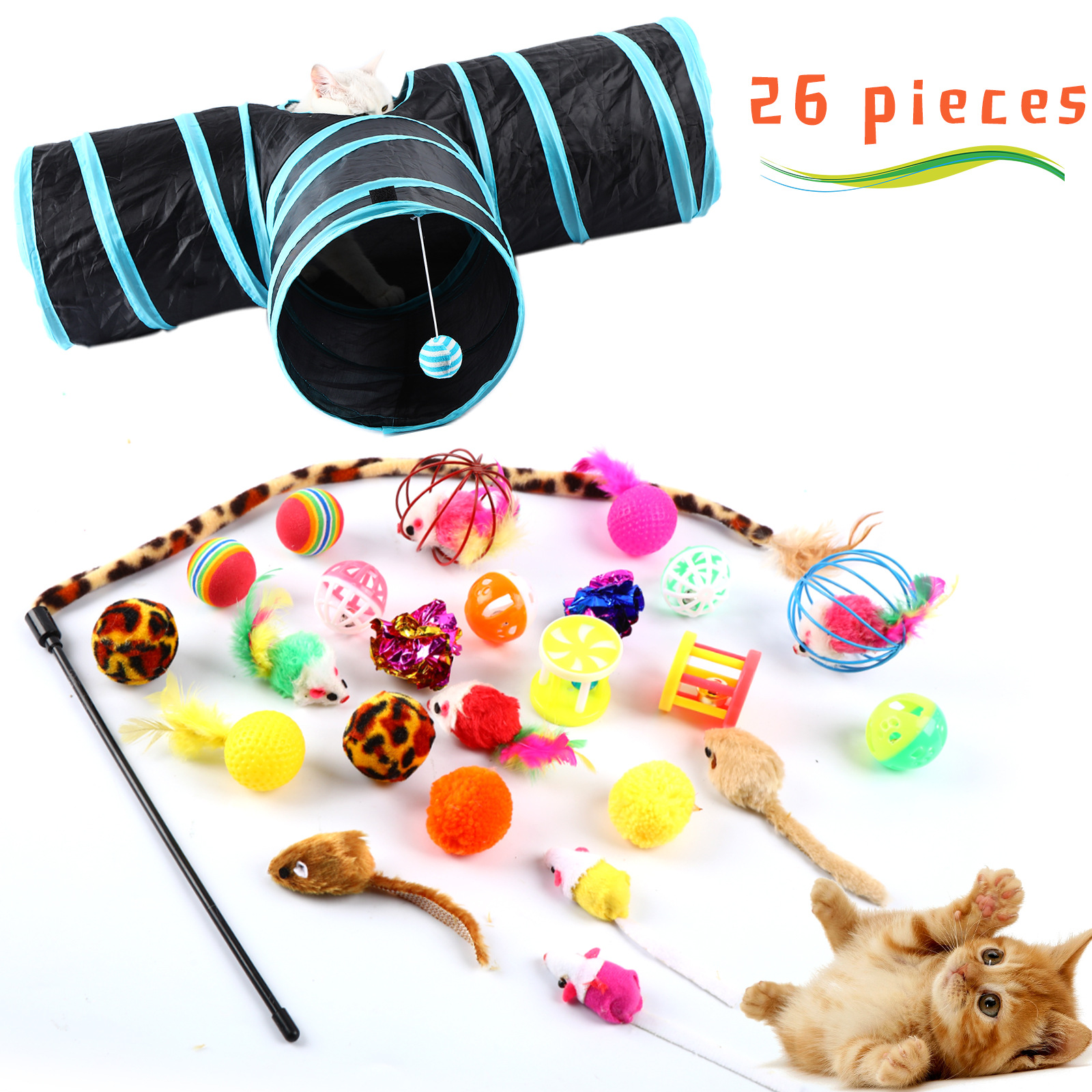 Mascotas gato juguetes traje 21 unidades canal gato divertido gato palo felpa ratón múltiples Amazon combinación Juguetes