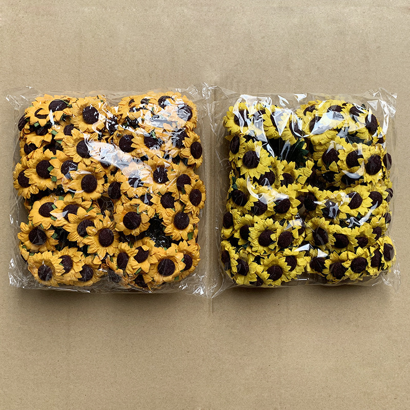Factory spot simulation sunflower paper flower sunflower birthday card candy box packaging accessories DIY wedding