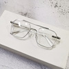 Anti -Blu -ray glasses transparent box retro double -beam pilot flat -light eyes can match several female myopia glasses