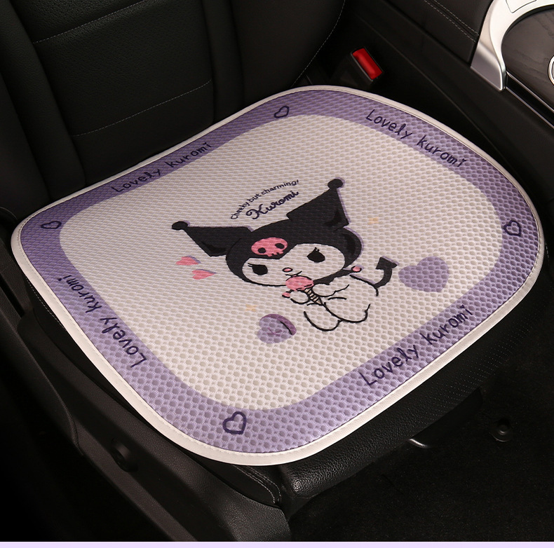 Cartoon Kulomi Car Cushion Four Seasons Universal Breathable Mesh Half Pack Seat Cover Cute Women's Car Cushion