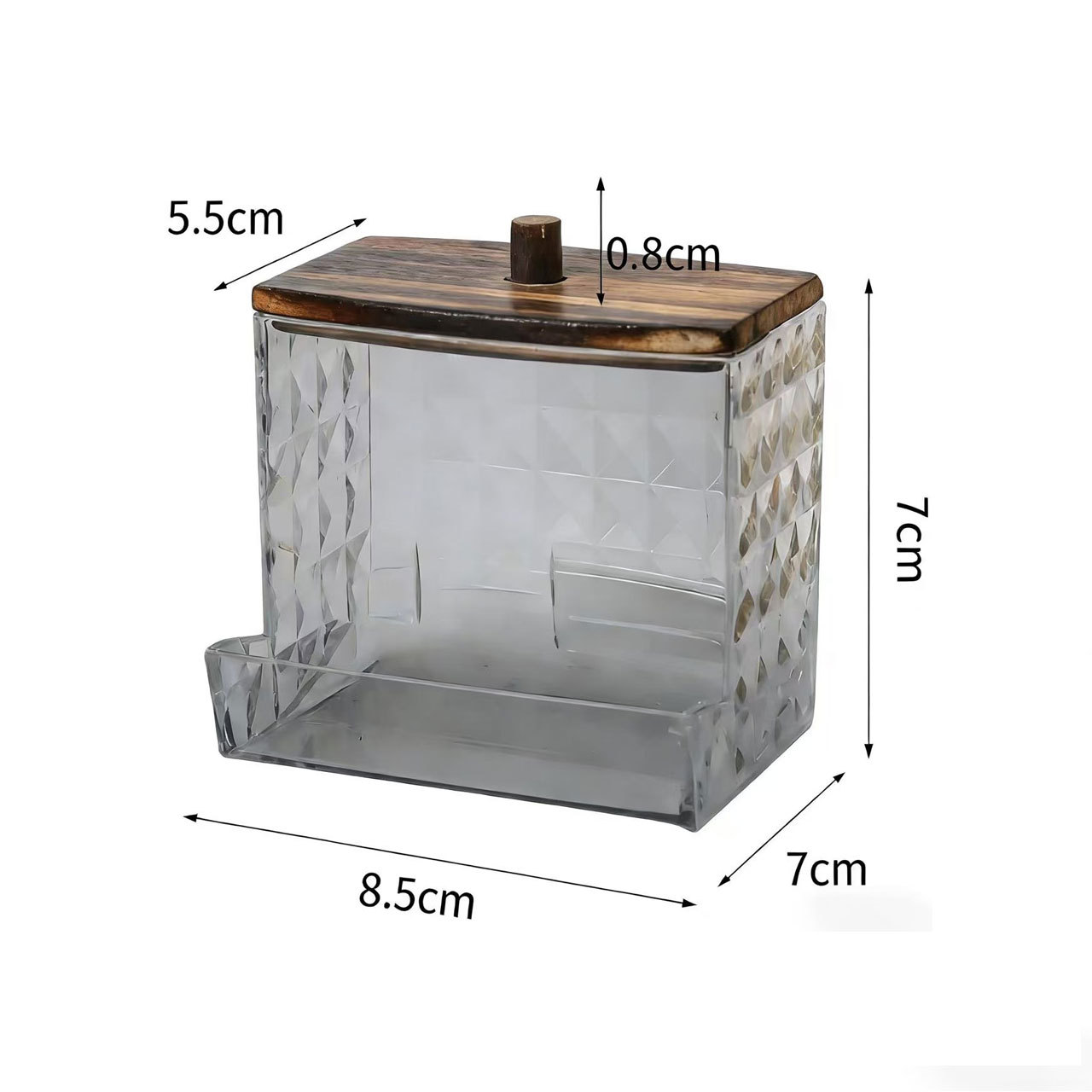 [Tienda de fábrica gris transparente] caja de almacenamiento de algodón acrílico se puede superponer portátil permeable a la ceniza para el almacenamiento de maquillaje doméstico