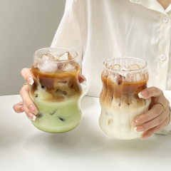 見栄えの良い冷たいドリンクカップ、太くて耐熱性のある家庭用単層カップ、飲料カップ、高ホウケイ酸ガラスの厚みのあるドリンクカップ