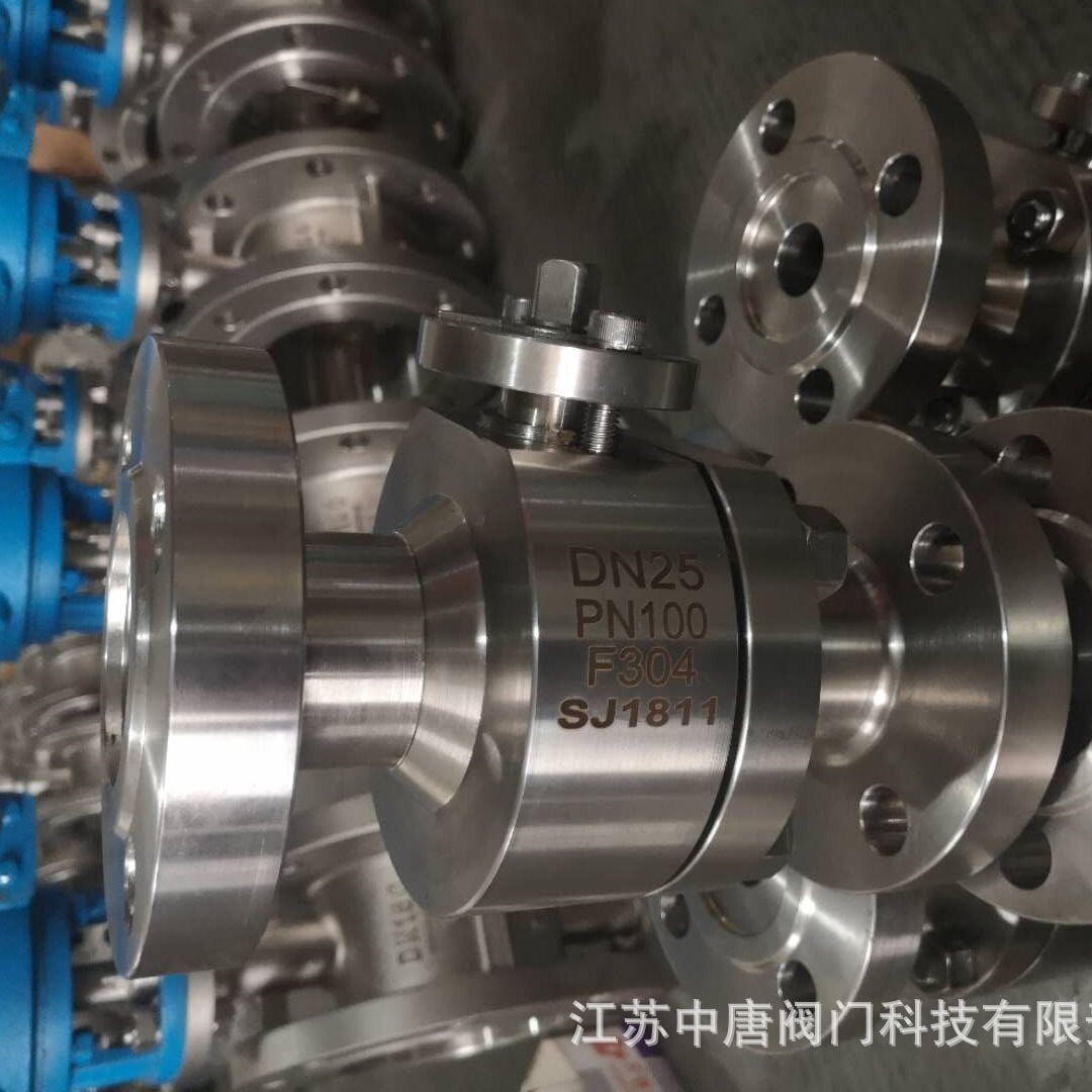 Q41F-100P锻不锈钢法兰球阀 F304法兰球阀 DN25 32 高玉浮动球阀