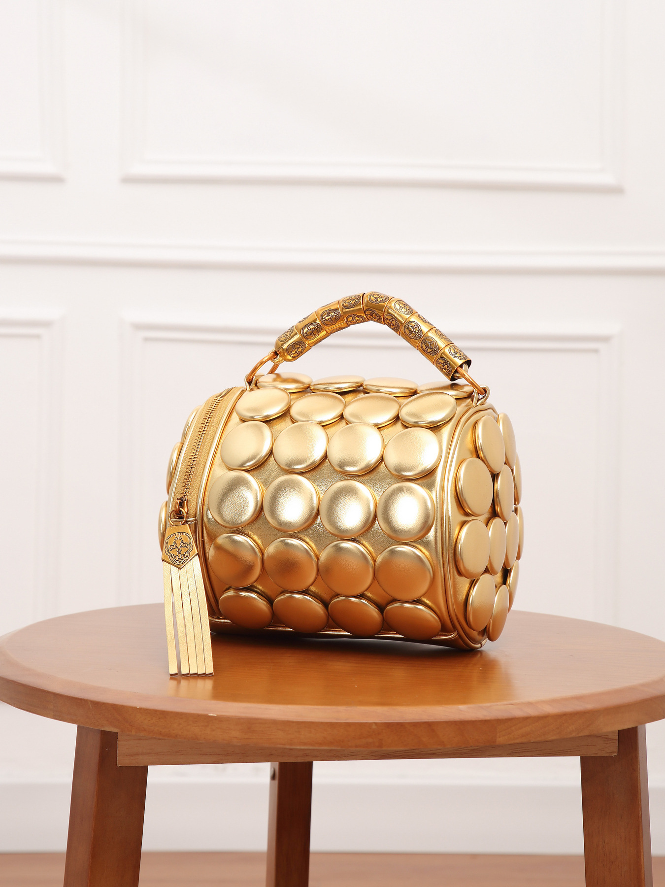Damen Handtasche Mit Polka Dot Muster Elegante Umhängetasche_voghion.com