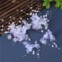 女生发型紫色绢花步摇