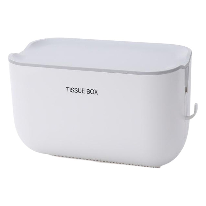 Caja de almacenamiento de pañuelos de baño moderna simple caja de pañuelos montada en la pared hogar inodoro caja de pañuelos impermeable sin perforaciones