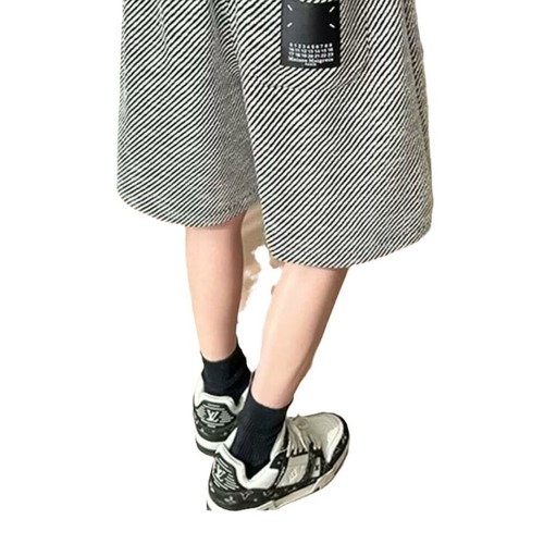 Striped Men's Summer Thin Casual Brand American Leisure Mid Pants High-end Straight Leg Loose Five-Finger Pants