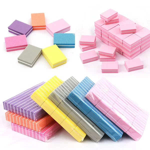 Cross-border supply of mini bean curd sponge small square two-sided polished nail polishing nail rubbing file
