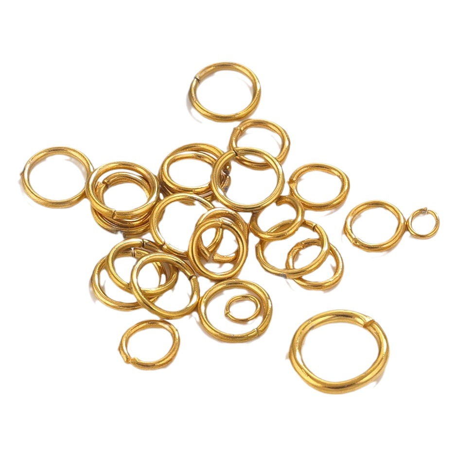 Acero inoxidable 18K oro real chapado vacío color retención anillo abierto anillo de conexión pequeño círculo DIY anillo de salto accesorios de la joyería