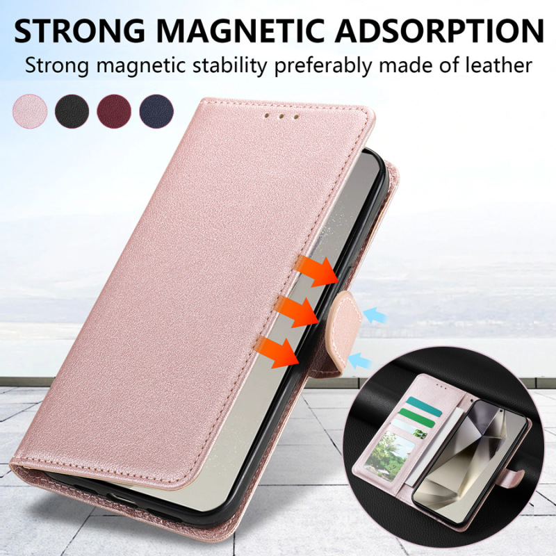 Suitable for Samsung S25Ultras24Fes2322 Mobile Phone Flip Leather Case A16A17A55A56 Card Protective Case