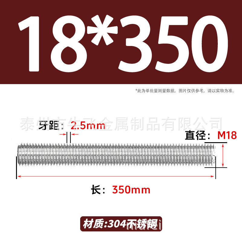 304 acero inoxidable barra de tornillo de tornillo de rosca completa barra de tornillo de perno alargado perno M12M16M18M20 image 152