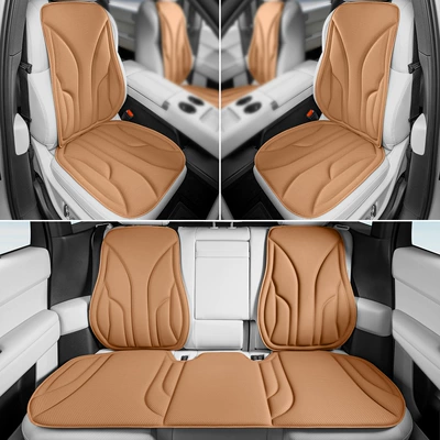Four Seasons Pad: Non-Slip, Direct Sales from the Manufacturer - akiyama-chestnut-7-piece-set-front-and-rear-seat-cushions-4-backrests-luxurious-anti-fouling-leather-latex-cotton-core-not-tired-after-sitting-for-a-long-time