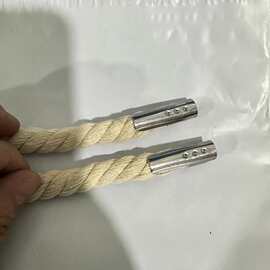 加工定制1.0cm三股棉绳打扣手提绳装饰挂绳铁头手拎彩色白 色黑色