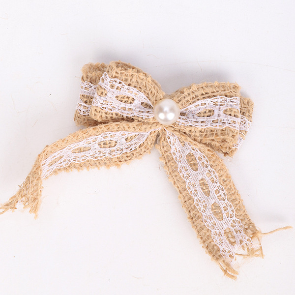 Cross-border Amazon Christmas bow Dowel lace sackcloth bow Christmas…