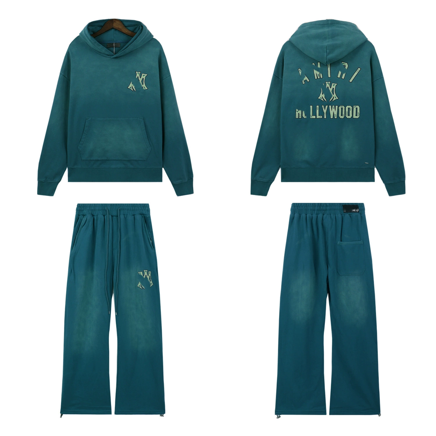 Sweatshirt, overall with letters, men's trousers, hoody for leisure