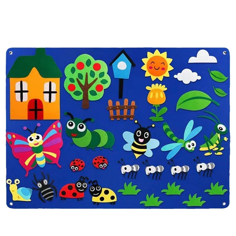 Fábrica en stock sintió tablero ocupado educación para niños ciencia y educación juguetes aprendizaje tablero infantil acción entrenamiento educación tablero