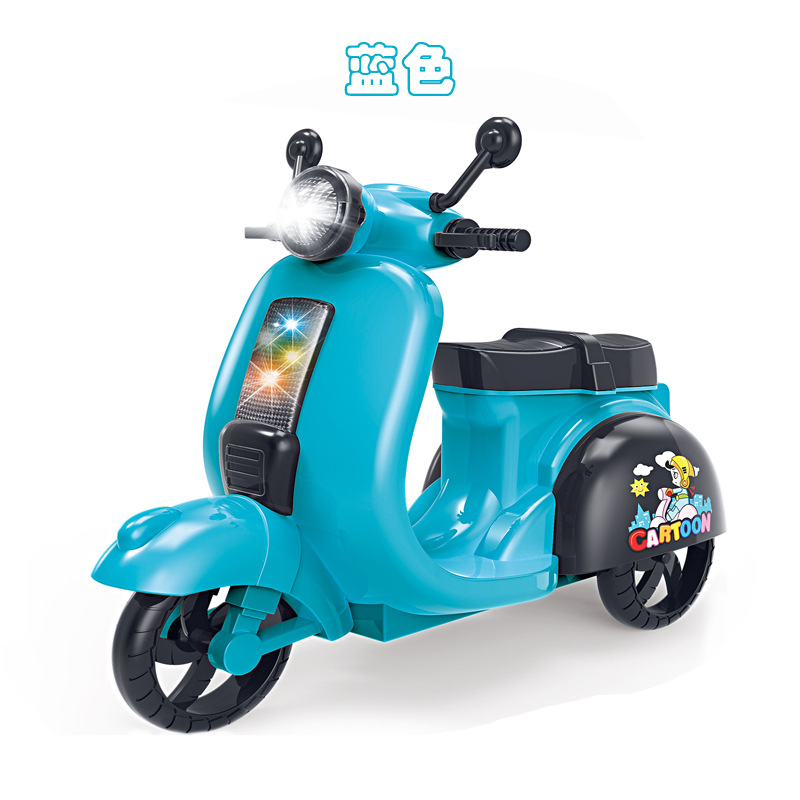 Sonido DE LOS NIÑOS transfronterizos y música ligera inercia motocicleta niños y niñas juguete interactivo padre-hijo modelo de motocicleta realista regalo