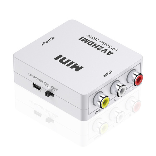 Cross-border hdmi to av small white box series hdmi/vga/av converter video signal plug adapter cable