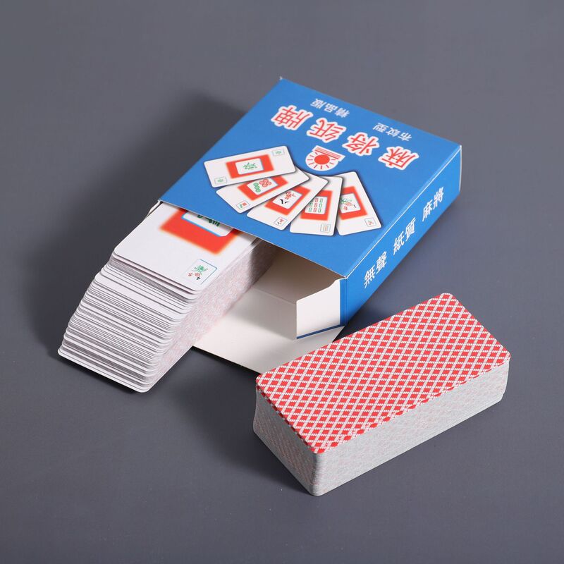 Paper Mahjong Special Playing Cards National Trend Portable Home Travel Mahjong 144 Cards Travel Narrow Version Silent Mahjong Cards