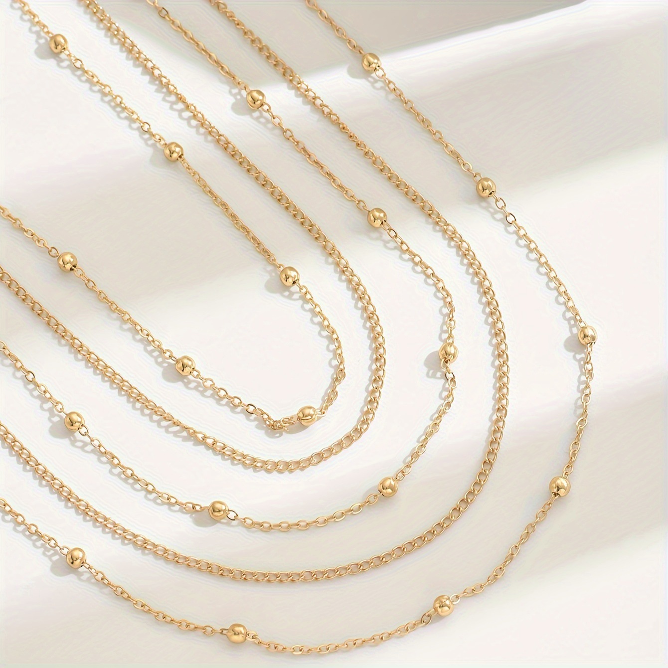 Multi-layer Beaded Necklace For Women Vintage Style Gold Chain_voghion.com