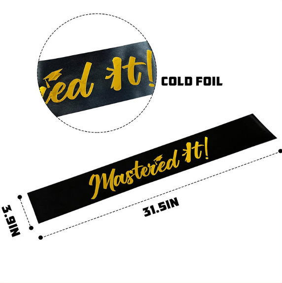 Nuevos productos Mastered it graduation ceremony shoulder strap otorgamiento ceremonia de graduación impresión monocromática shoulder strap