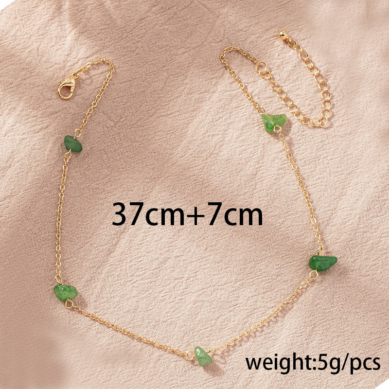 Fashion natural stone retro gravel amethyst necklace