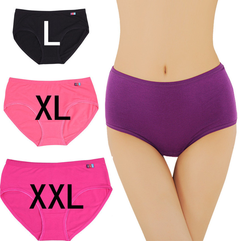 95% Pure Cotton Women's Underwear Large Size Mid-high Waist Fat Girl Mom Hip Sexy Breathable Briefs Women's Shorts