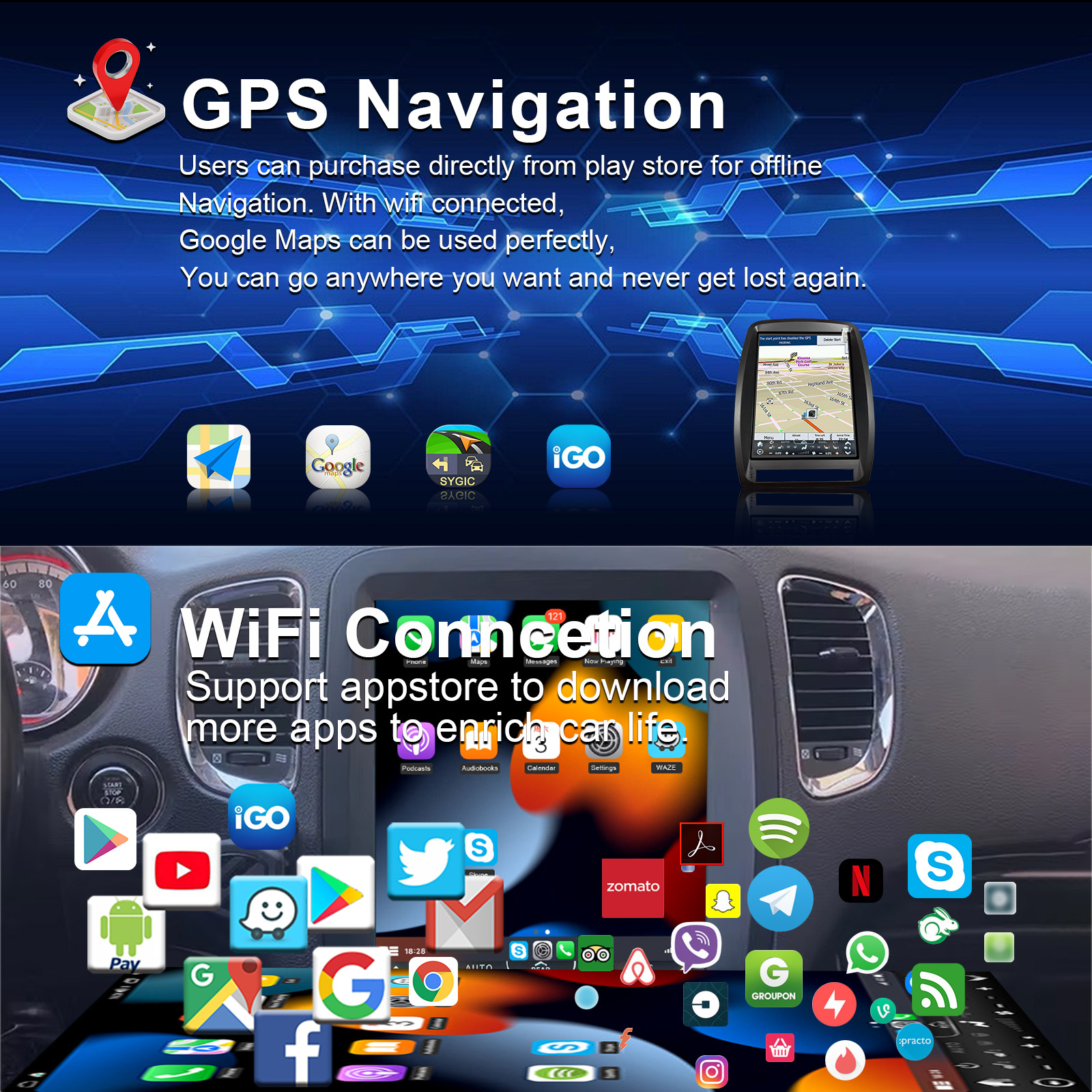 13 inch durango 2011-2014 central control large screen car audio and video intelligent navigator GPS Android navigation