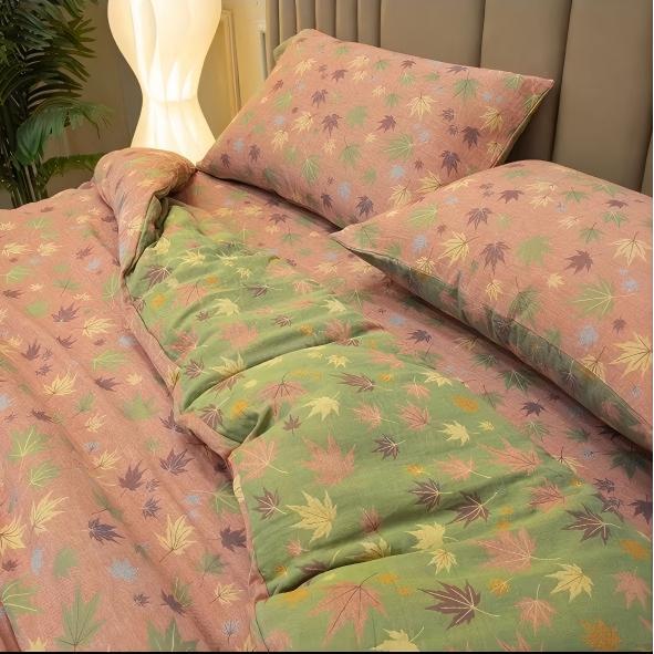 Kit de hilo de doble capa de lavado aeróbico con agua, conjunto de cuatro piezas para dormitorios estudiantiles, conjunto de tres piezas en la cama lavable a máquina para cuatro estaciones