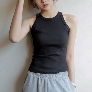 春夏季辣妹短款吊带挂脖背心女新款外穿百搭修身内搭打底无袖上衣
