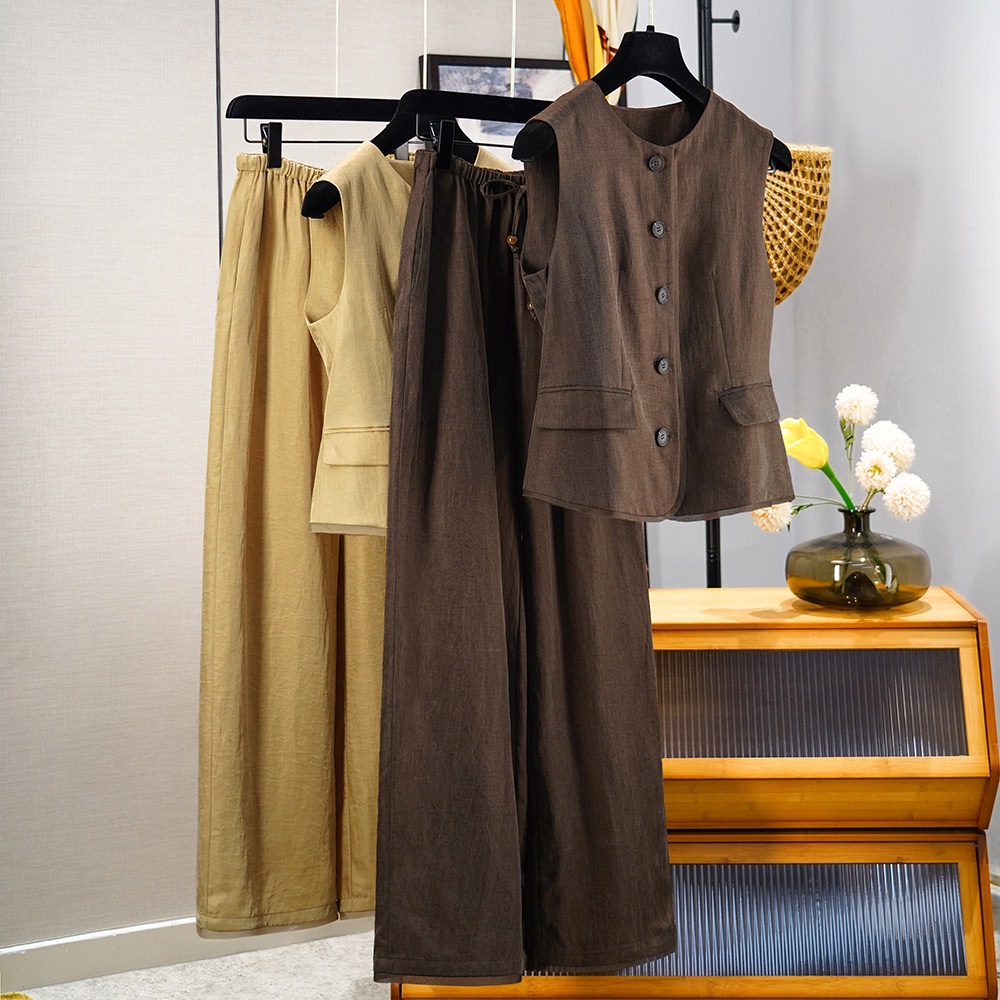 Copper Ammonia Linen Blend Fashion Suit Pants for Women 0311