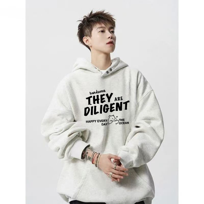 New Design Printed Super Nice Sweatshirt Trendy Brand Couple Wear Hooded Boys Sweatshirt Design Casual Men's Tops