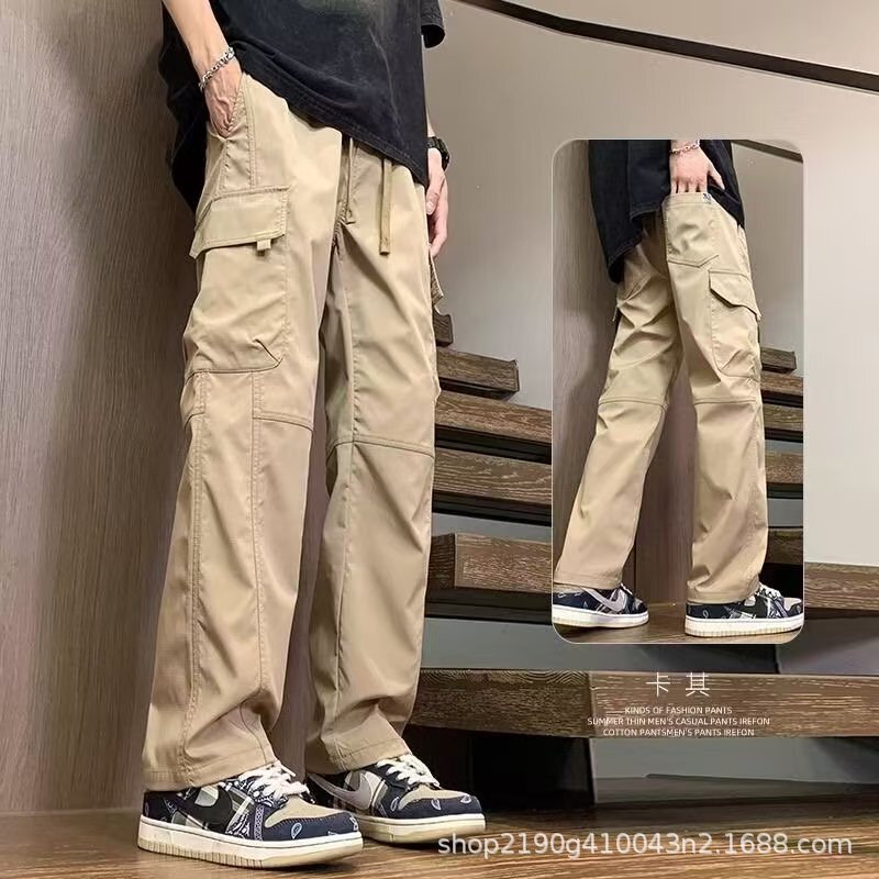 秋冬男士美式加绒工装休闲裤男时尚宽松运动直筒休闲户外冲锋长裤|undefined