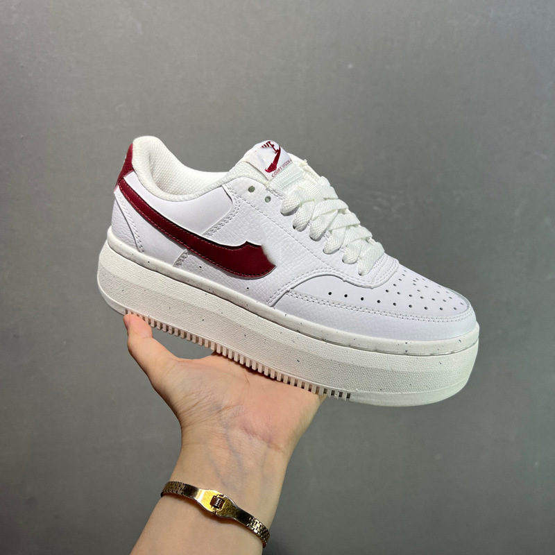 Original Court Vision Thick-Soled Height-Increasing Casual Sneakers for Men and Women, Campus Style, Fashionable and Versatile Classic White Shoes