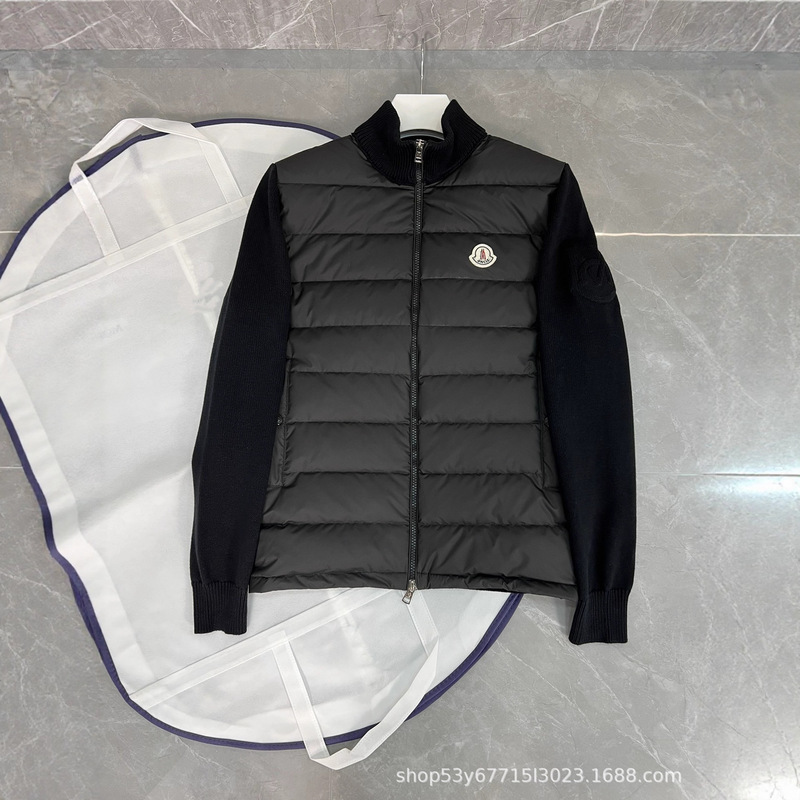 Factory Real Shot m Brand Arm Micro-Label Knitted Stand Collar down Jacket Commuter High Street Warm Couple Coat