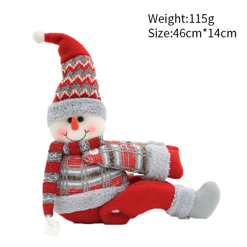 2024 Navidad cortinas de dibujos animados muñeca decoración hotel restaurante muñeca brazo colgante de ventana