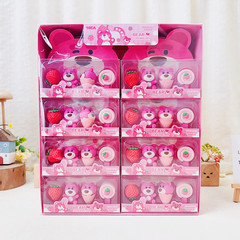 草莓小熊盒裝橡皮擦網紅動漫周邊卡通可愛3D立體可拆卸趣味橡皮擦