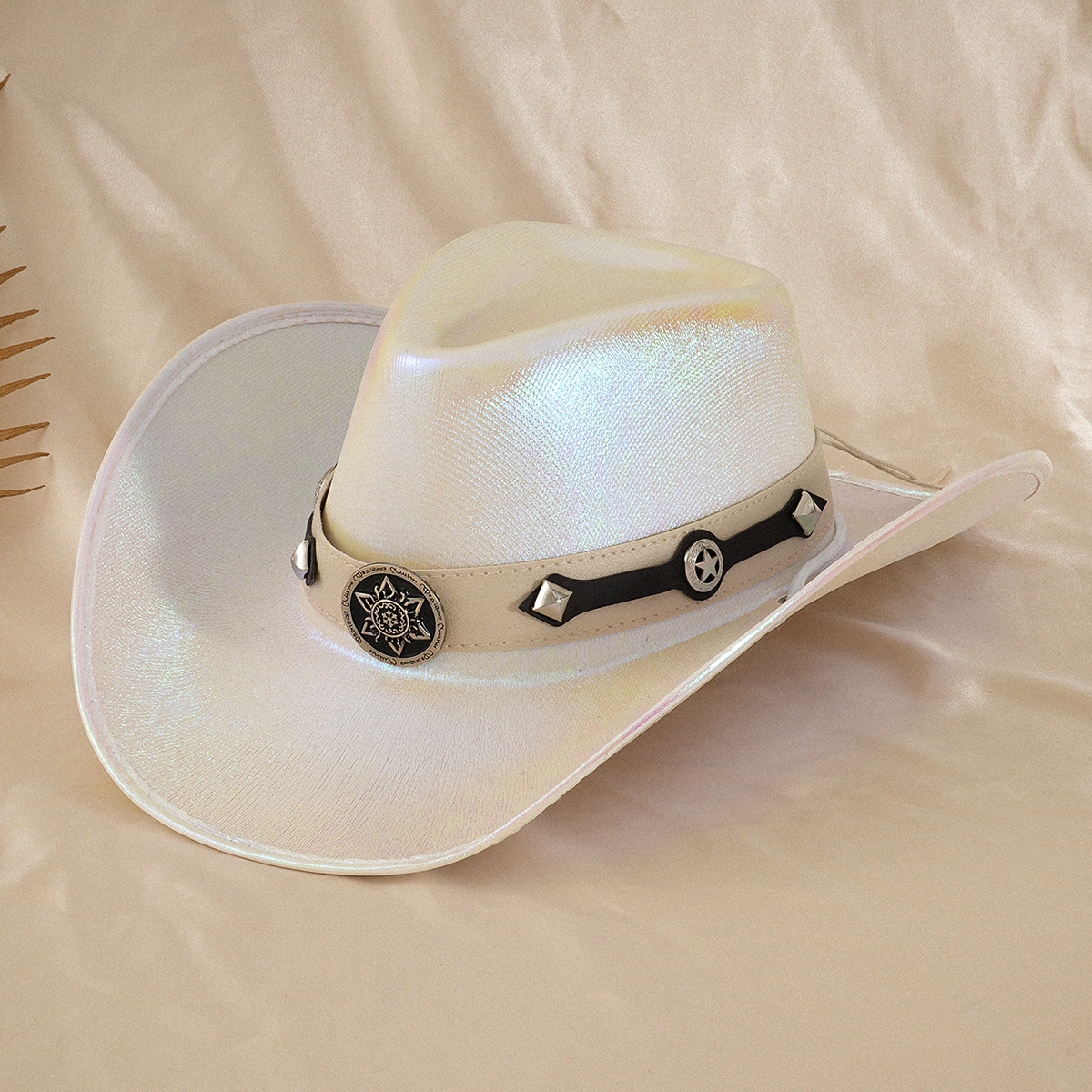 Unisex Damen Zylinder Silber Neon und andere funkelnde ovale Edelsteine Liuding Hut Party_voghion.com