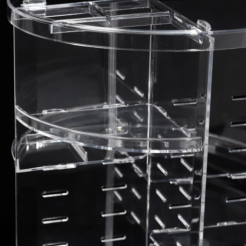 Rotating cosmetic storage box transparent desk display stand vanity Amazon makeup brush skincare storage rack