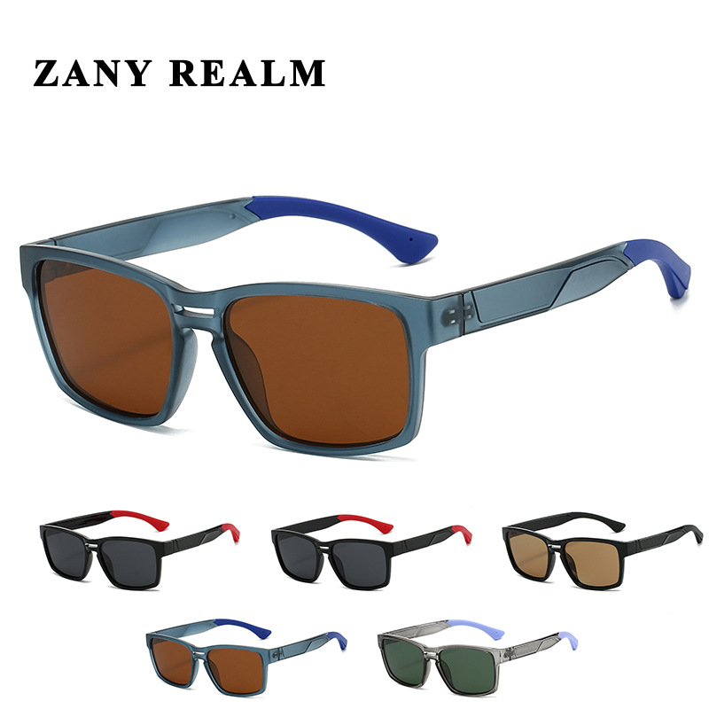 Gafas de sol de ciclismo de alta gama para hombres nuevos transfronterizos Gafas de sol polarizadas para exteriores Gafas de sol retro de color de empalme de doble viga