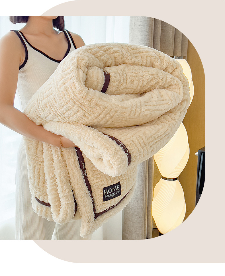 Soft Fleece Blanket For Home And Office Thickened Warm Throw_voghion.com