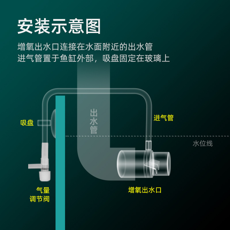 水槽の酸素増加排水口フィルタ出水管の溶存酸素拡散器は電気がなくて酸素を供給していません。|undefined