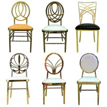 奢华金色婚礼椅子皇冠椅贵宾椅经典酒店宴会椅子靠背椅竹节椅子厂