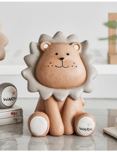 Nordic ins Lion Piggy Bank Large Creative Cute Coin Children Piggy Bank Ornaments Living Room Decorative Ornaments