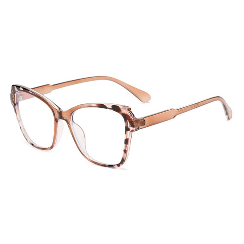 2024 new cross-border color matching anti-blue light cat eye glasses European and American fashionable and versatile plain plain glasses 28076