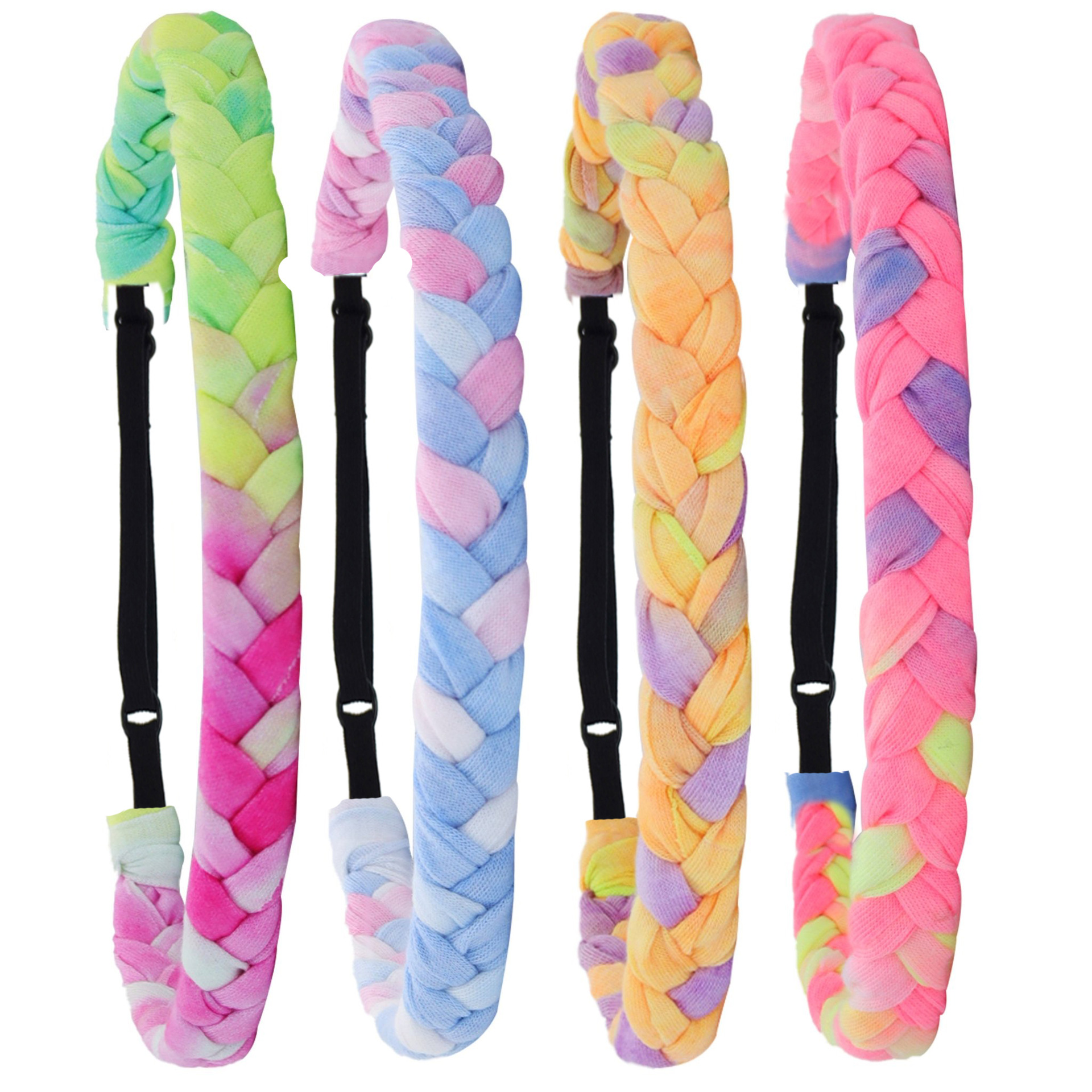 Fashionable woven headband with pigtail
