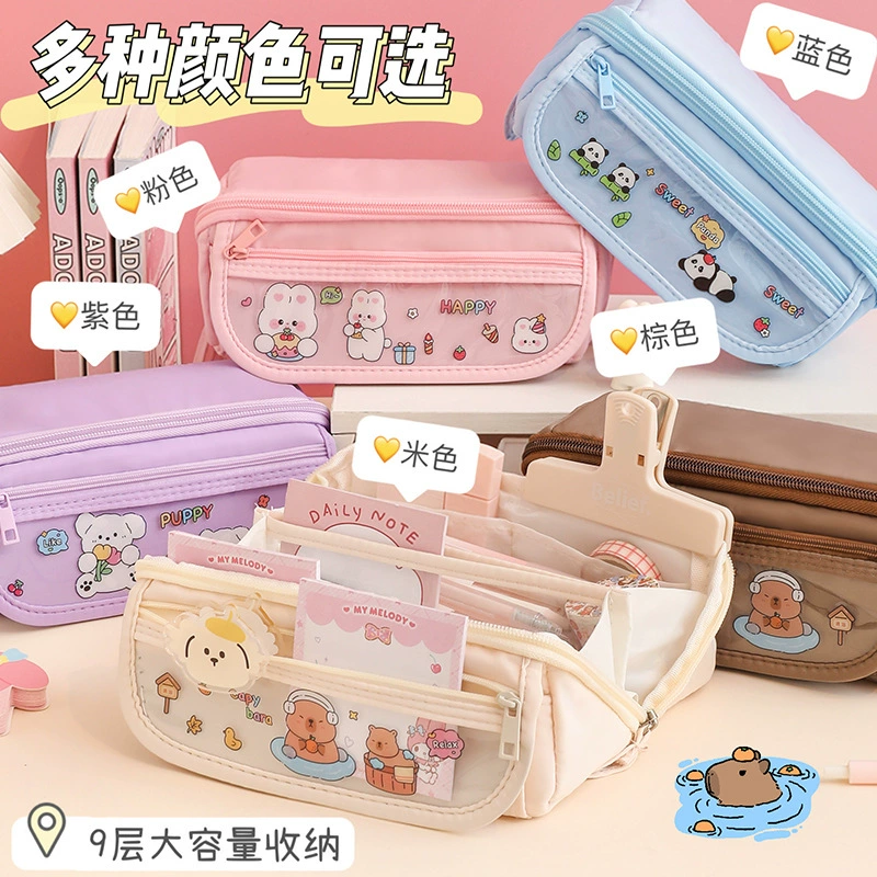 Capacious pencil case organizer bag, multi-compartment waterproof, 9-layer large capacity