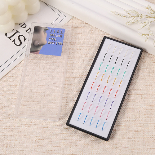 Factory Wholesale European and American Non-Piercing U-Shaped Nose Stud Set Personalized Stainless Steel Nose Decorative Accessories Cross-Border Nose Ring